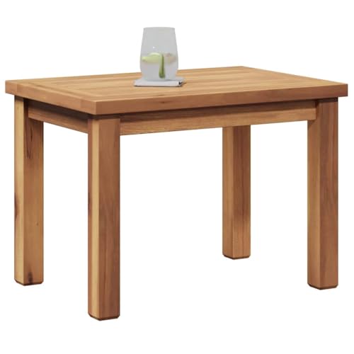 vidaXL Table Basse Marron 50 x 35 x 36 cm Bois de Teck Massif, Table Basse en Teck Moderne pour Jardin et terrasse, mobilier d'extérieur au Design Contemporain