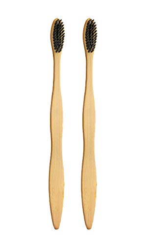 Movik Set Of 2 Eco Friendly Bamboo Toothbrush Soft Bristle For Boys And Girls