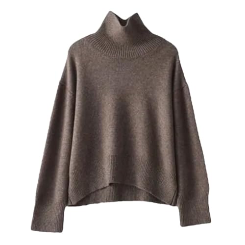 Autumn and Winter Thick Cashmere Sweater Women High Neck Pullover Sweater Warm Loose Knitted Base Sweater Jacket Tops