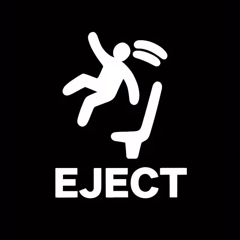 2pcs/Set Eject Button Stickers for Empty Car Buttons, Humorous Car Accessories for Men, Video Game Decals for Vehicles, White image 5