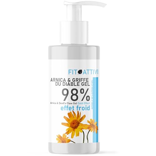 Gel d'Arnica Forte 100 ml, Arnica pour chevaux à usage humain Effet froid 98% avec Griffe du Diable Vitamine E pour massage 100% BIO et Made in Italy -...