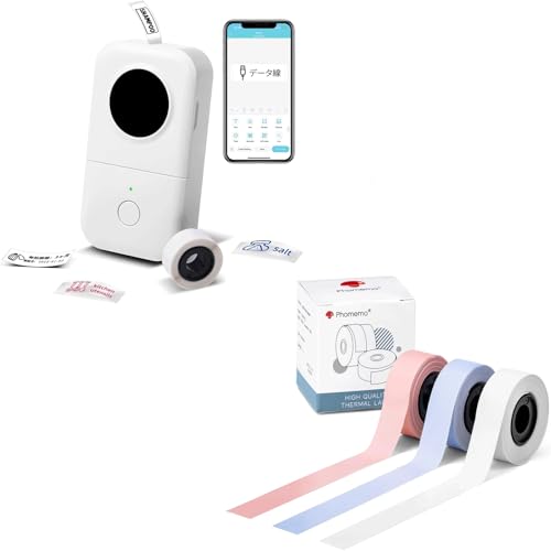 Phomemo D30 �v�����^�[ & D30 ��p�A�����x���e�[�v ��/�s���N/�� 3 ���Z�b�g