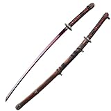 Sekiro: Shadows Die Twice Cosplay Spring Steel Handmade Katana Sword(Blade Red Coloring Process), Real Japanese Samurai Sword(Full Tang), Gifts for Men