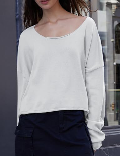 Ugerlov Women's Lightweight Cashmere Fall Sweater Long Sleeve Crewneck Knit Pullover Tops Casual Outfit Fashion 20243