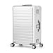 Travelhouse Oslo großer Aluminium Reisekoffer Silber L-75cm Hartschalenkoffer Reisetrolley Suitecase Trolley Koffer 2X TSA Zahlenschloss 4 Doppelräder 360° Rollen Markenqualität Vol. 102L