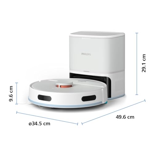 Philips Aspirateur Robot Série 2000 - Aspiration de 2700 Pa, Navigation Laser, Application Homerun, Station de vidage Automatique, Autonomie de 130 Minutes, Mode Tapis (XU2100/20)