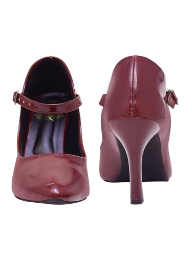 Image of Shoetopia Women's Block Heel Pumps Elegant Round Toe||Dress Shoes Comfortable Slip-On Heels for Office & Party Footwear