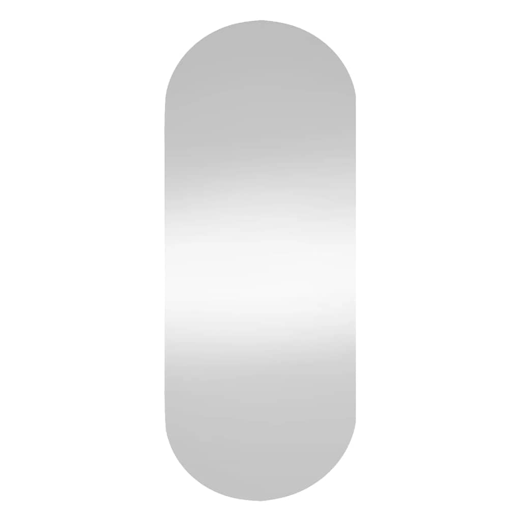 Wandspiegel Oval 35x80 cm Glas klar mit Clips zur Wandmontage, dekorativer Badspiegel für Schlafzimmer Flur Wohnzimmer Garderobe, vielseitiger Kosmetikspiegel für Styling und Rasur
