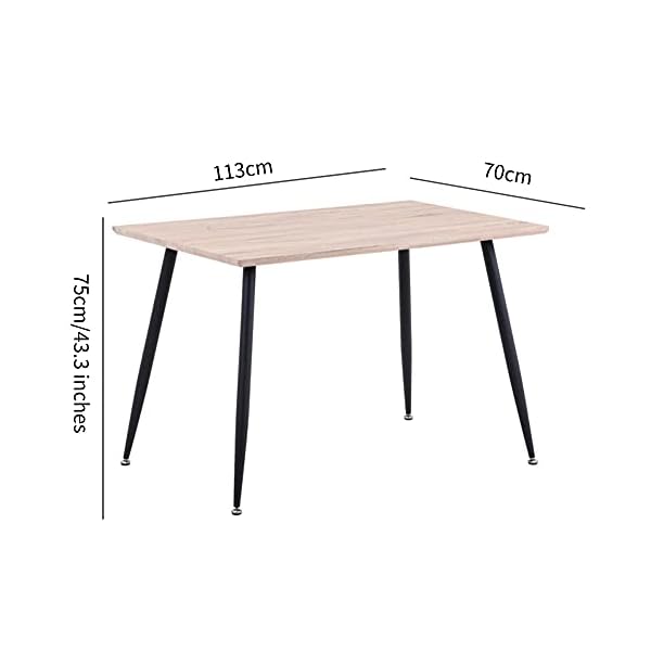 GOLDFAN Dining Table and Chairs Set of 4 Modern Rectangular Kitchen Table and Velvet Chairs for Dining Table Set - Image 3