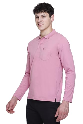 Image of Polo Full Sleeve t Shirt for Men Cotton with Pocket and Collar - Regular Fit Tshirt
