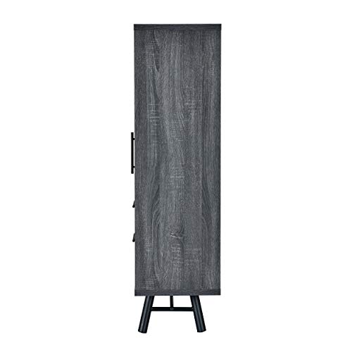 Christopher Knight Home Sylvia Modern Industrial 6 Shelf Multi-Functional Cabinet, Sonoma Oak + Black #TOP4