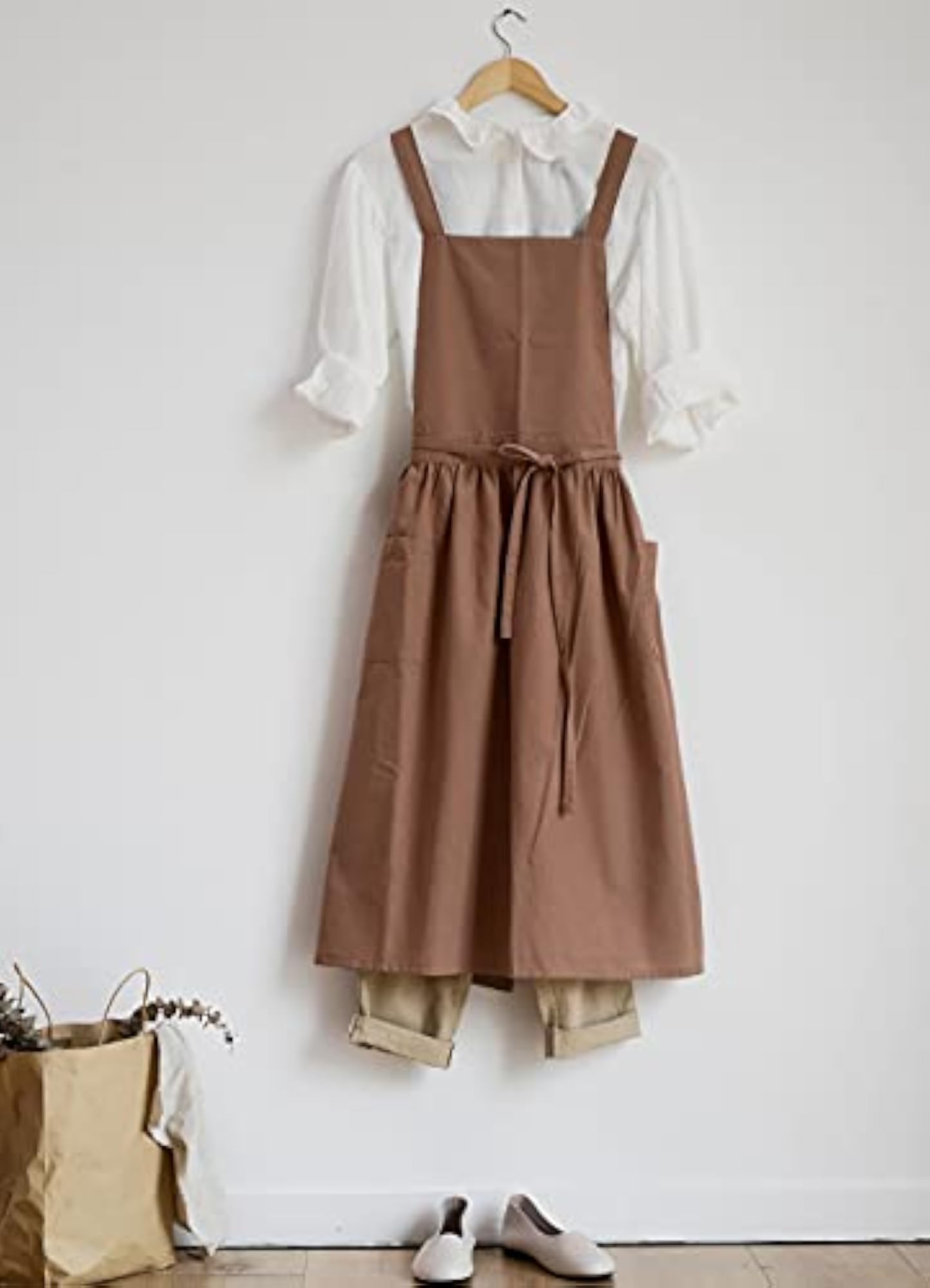 Japanese Apron for Women, Cross Back Design