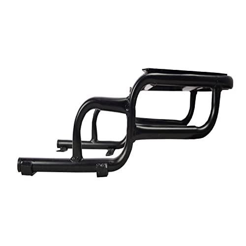 Image of Sterling Harley Style Adjustable Cushion Backrest with Carrier, Pillion Cushion Support Compatible for Bike Enfield Thunderbird 350,500,350x,500x 2022 | Motor Bike | Aluminium | Black