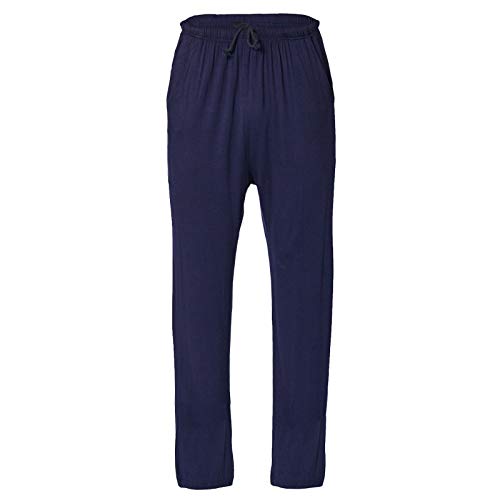 Calças de Pijama Masculina de Algodão Parte de Baixo de Pijamas Calça Jersey PretoTamanho M