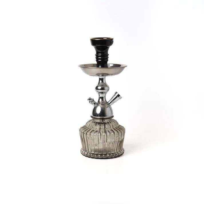 Image of MYA Heavy QT Hookah, Designer Aluminium Stem, 14 Inch Glass and Steel Set for Heavy Smoke, Perfect for Party (Black)