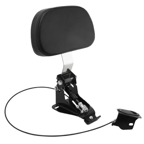 Dossier de pilote noir chromé en cuir premium pour moto Harley Touring 2009-2023