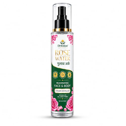 Image of Rose Water | 100% Pure Steam Distilled Gulab Ark | Face Mist & Toner | Rejuvenating Face & Body Care | Suitable for All Skin Types | 100ml