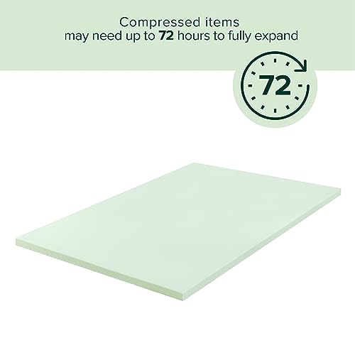 Zinus 1.5 Inch Green Tea Memory Foam Mattress Topper / Green Tea & Charcoal Infused for Freshness / CertiPUR-US Certified, Queen