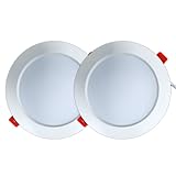 FWAYTECH ledダウンライト 150φ 12W 白熱電球100W～120W相当 器具一体型 埋込穴 LEDシーリングライト AC100-240V調光器非対応 照射角120度 密閉器具対応 2個入り(5000K昼白色相当, 12W(埋込穴φ150mm))