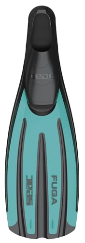 Seac Fuga Aletas de Buceo y Snorkel para Adultos con Zapatilla Cerrada, Fabricado en Italia, tiffany, 42/43