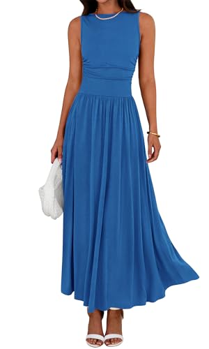 Comfortable Maxi Dresses Flowy Sleeveless Vacation 9 comfortable maxi dresses - blue