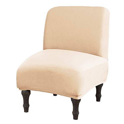 Stretch accent chair cover, armless slipper chair cover, solid co…