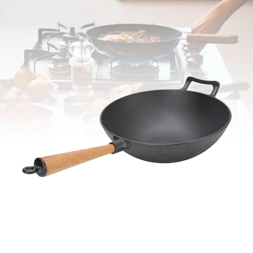 Wok de Hierro Fundido con Mango de Madera 11.8 pulgadas miniatura 4