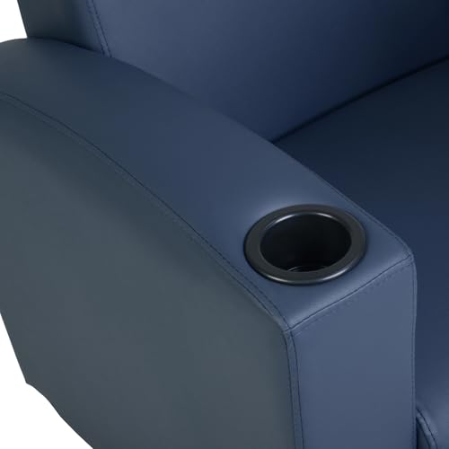 Image of Romig Superstellar Loveseat with Sleek Navy Blue Vinyl Upholstery, Ergonomic and Durable Design, Comfortable Seating for Offices, Homes, Lounges, Classrooms, Waiting Rooms, or Conference Areas