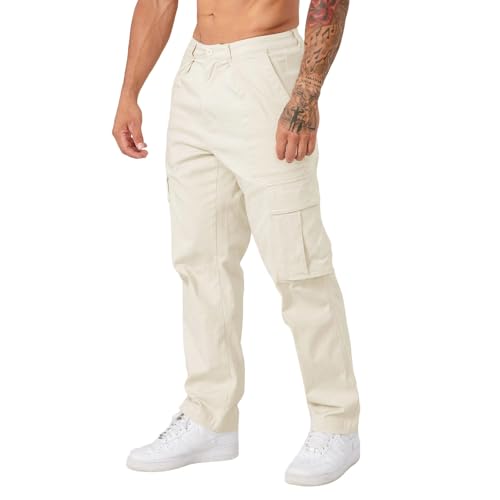Pantalon cargo de travail slim fit haut de gamme en coton extensible blanc