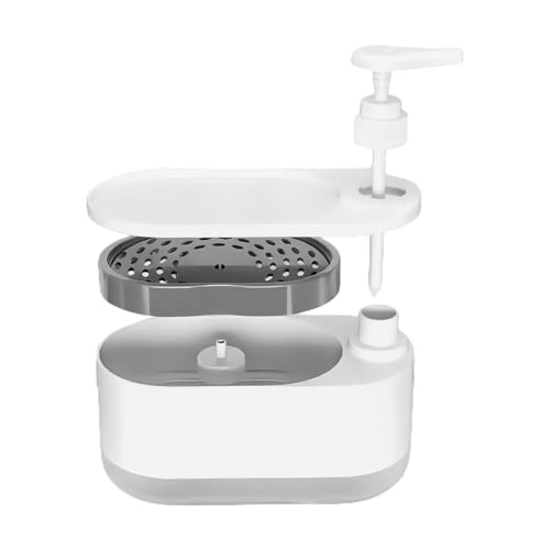 Küchen-Seifenspender mit Schwammhalter, Conditioner-Spender, Seifenaufbewahrung, Flaschenbehälter, Pump-Organizer für Zuhause, Theke, Spüle, Badezimmer, Geschirrspülen