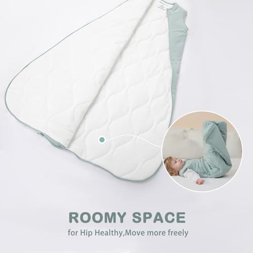Image of Mosebears Unisex Rayon Made from Bamboo Sleep Sack with 2-Way Zipper,2.5 Tog Baby Winter Sleep Sack (Calm Sage,0-6 Months)