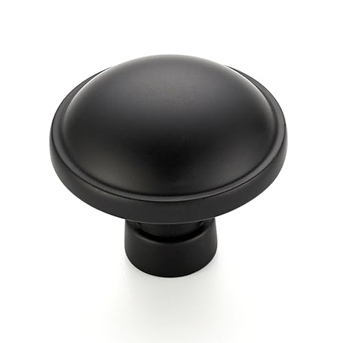 Image of Ravinte 15 Pack 1-1 /4 Inch Diameter Kitchen Cabinet Knobs Matte Black Dresser Knobs Round Solid Cabinet Drawer Pulls for Kitchen Cupboard Hardware