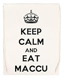 Leggero Keep Calm And Eat Maccu Borsa Sportiva con Coulisse Beige Drawstring Sport Bag