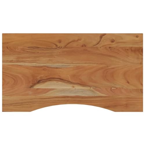 Natulvd 90 x 50 cm Tischplatte mit gebogenem Design, für Schreibtisch, Kaffee, Esszimmer, Beistelltische – 25 mm dickes Holz, Naturholz-Finish