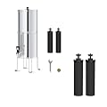 Waterdrop Gravity-fed Water Filter System with 4 Filters, Metal Water Level Spigot and Stand, 2.25G Stainless-Steel System, Reduces Chlorine-King Tank Series