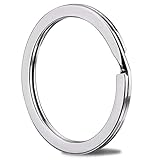 Key Rings - 1.25' (32mm) 50Pcs Flat Split Keychain Bulk Heavy Duty Strong Keyring for Car Home Ring Tag Lanyards School Office DIY