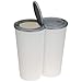 Mülleimer 50l weiß Silber 2x25l Duo Abfalleimer Mülltrenner Mülltonne