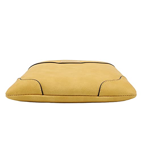 Image of Medium Size Solid Modern Classic Crossbody Bag with Gold Plate