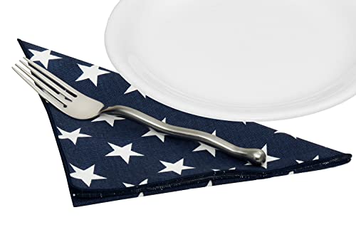 Cloth Napkins For 4Th Of July Party Decorations, Election Party Napkins, Table Linens Cotton Linen Napkins Set Of 4, Stars, 18" X 18" #TOP2