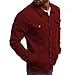 AlkYutd Men's Fashion Denim Jacket Slim Fit Button Down Casual Jeans Coat Red-M
