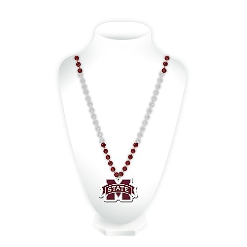Rico Industries NCAA Mississippi State Bulldogs Team Logo Mardi Gras Style Beads
