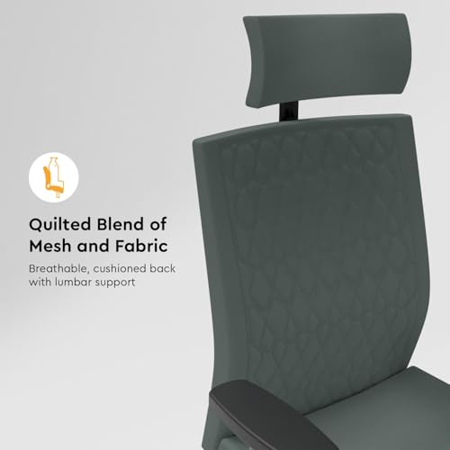 Image of Interio by Godrej Prime High Back Ergonomic Premium Cushioned Office /Study /Revolving Chair, 1 Year Warranty, Adjustable Height and Armrest Chair, Chrome Plated Steel Base (Earthstone)