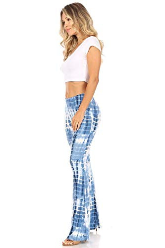 SWEETKIE Boho Flare Pants, Elastic Waist, Wide Leg Pants for Women, Solid & Printed, Stretchy and Soft3