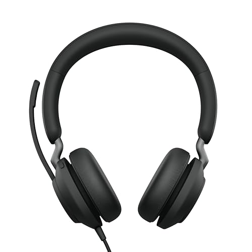 Jabra Evolve2 40 SE Wired Headset - Advanced Chipset with ANC in Microphone - 3 Mic - Powerful 40mm Speakers - Passive Noise Cancelling On Ear Headphones - UC Certification - Latest USB C 4 Office PC