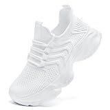 YOSFDC White Sneakers for Women Tennis Shoes Non Slip Gym Walking Running Shoe Mesh Comfortable Ladies Slipper Size 8