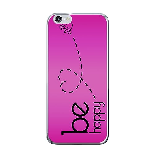 König Design Handyhülle Kompatibel mit Apple iPhone 6 / iPhone 6s Hülle TPU Eckenschutz Stoßfest Dünn Kratzfest Schutzhülle - Be Happy Pink