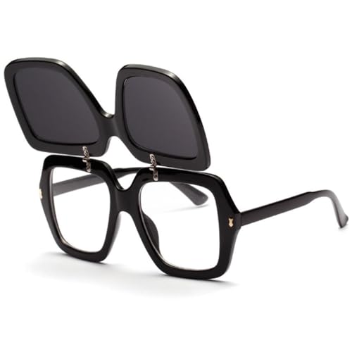 Lunettes de soleil surdimensionnées à rabat pour femmes et hommes