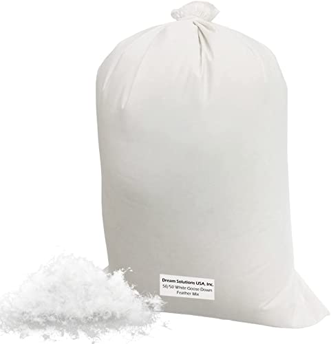 DS Solutions USA Bulk Goose Down Filling (1/4 lb.) – 50/50 100% Natural White Down and Feather – Fill Stuffing Comforters, Pillows, Jackets and More – Ultra-Plush Hungarian Softness