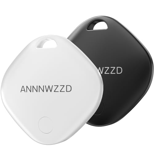 ANNNWZZD Tags 2 Pack Item Finders with Apple Find My APP (iOS Only) Help You Track Your Keys, Wallet, Luggage, Backpack, Super Lightweight (White+Black, 2 Pack)