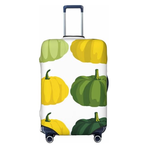 En And Yellow Pumpkins Elastic Travel Luggage Covers Dustproof Scratch-Resistant Suitcase Protector Fit 22-24 Inch